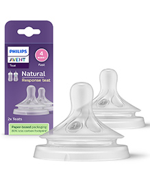 Philips Avent Natural Response Baby Bottle Flow 4 Teat | Ideal for 3months+ | Pack of 2