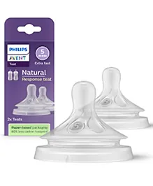 Philips Avent Natural Response Bottle Flow 5 Teat | Ideal for 6months+ | Pack of 2