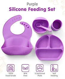 Silicone Feeding Set - Purple