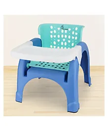 R for Rabbit Jelly Bean Chair 3 in 1 Multi-Functional Baby Study, Shampoo, Meal | Regular Kids Seating Chair with High Backrest for 1-8 Years Kid, Weight Capacity Upto 40Kgs (Green Blue)