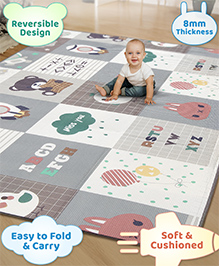 Play Nation Premium Reversible Waterproof Floor mat- 6 ft x 4 ft|Thickness 8 mm|Education Theme|Colorful|Learn and Play Mat|Soft Foam Mat|Baby Massage| Easy to Carry and fold|0-12 Years|BIS