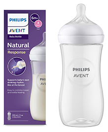 Philips Avent Natural Response 330ml Baby Feeding Bottle | Ideal for 6months+ | Uniquely Designed Nipple releases milk only when baby drinks | Pack of 1