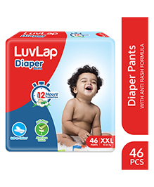 LuvLap Diaper Pants XXL, 15-25kg, 46 Count, Baby Diaper Pants, with Aloe Vera Lotion for Rash Protection, upto 12 Hour protection, White