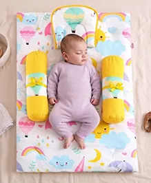 Babyhug Bedding Set Sunny Day Theme Print - White