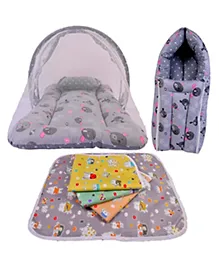 Babytoons New Born Baby Bedding Set Combo Permium Sleeping Essential Items for Unisex Babies (Grey, 0-12 Months)