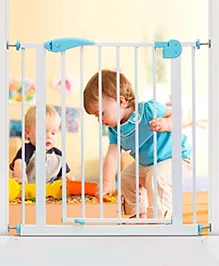 Safe-O-Kid Baby Safety Gate (75-95 cm) with 1 Year Warranty | Adjustable Metal Child Safety Gate | Pressure-Mounted, Auto-Close l Double Lock | Safety Gate for Kids, Babies & Pets -Blue