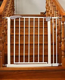 Safe-O-Kid Baby Safety Gate (75-95 cm) with 1 Year Warranty | Adjustable Metal Child Safety Gate | Pressure-Mounted, Auto-Close l Double Lock | Safety Gate for Kids, Babies & Pets -Grey