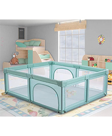 Babyhug Smart Portable with Safety Lock Playpen with Play Gate Fence - Blue