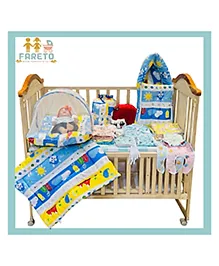 Fareto Baby Unisex All Season Use Essential Combo for New Born Gift Pack Baby Products 60in1 (0-6M)