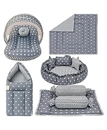 Fareto New Born Baby Full Bedding Set Combo Crown Grey