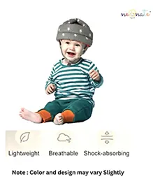 NeonateCare Adjustable Baby Safety Helmet Soft -  Anti-Fall -  Anti-Collision Head Protector for Infants Learning to Walk or Run - (Grey Star Helmet)