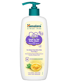 Himalaya Head To Toe Baby Wash With Pure Cow Ghee 400 ml |pH5.5|For Sensitive Baby Skin from Day 1|Soap Free|No Tears|Newborn Safe|No Parabens|No Sulfates|Dermatologically Tested|Aloe Vera
