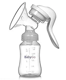 BabyGo Silicone Manual Breast Pump ,Baby Milk Pump, Soft & Gentle - Manual - BPA Free (150 ml) (Transparent)
