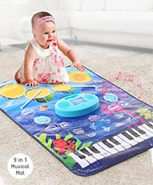 Babyhug 9-in-1 Musical Playmat with Piano, Drum & AUX Support|Sensory & Auditory Stimulation|24 Keys, 8 Instruments, 10 Demos|Easy-to-Clean, Gift-Ready|3+ Years|BIS Certified|L*B: 90x70 cm