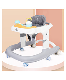 R for Rabbit Little Feet Sportz Baby Walker for Kids 9 to 18 Months for boy Girl Push Activity Walker with Music | (Grey White)