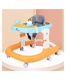 R for Rabbit Little Feet Sportz Baby Walker for Kids 9 to 18 Months for boy Girl Push Activity Walker with Music |(Orange Blue)