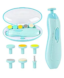 AKN TOYS  Baby Electric Safe Nail Clipper Trimmer Set For Baby Electric Baby Nail Trimmer Filer For New Born Babies With 6 Grinding Heads Safe For Kids Manicure Kit Nail Clippers Painless Safe Effective For Kids And Babies Color May Vary