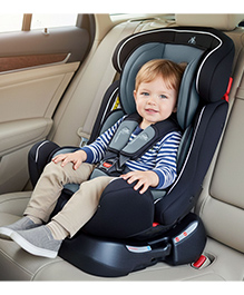 R for Rabbit Convertible Baby Car Seat Jack N Jill Grand Innovative ECE R44/04 Safety Certified Car Seat for Kids of 0 to 7 Years Age with 3 Recline Position (Black Grey)