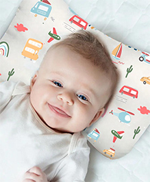 Elementary Premium Memory Foam Head Shaping Pillow Cars, Plane, Game Theme - Multicolor