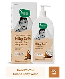 Mother Sparsh Milky Soft Daily Moisturizing Tear  Free Baby Head to Toe Wash-300 ml