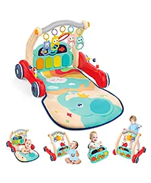 Toysire Musical Baby Play Gym 2 in 1  Convertible Push Walker with Play Piano, Lights, Rattles & Tummy Time Mat for Babies (Multicolour)