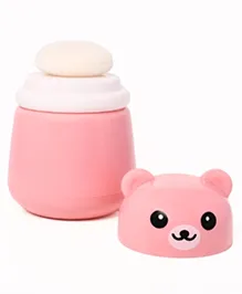 THE LITTLE LOOKERS Portable Baby Skin Care Baby Powder Puff with Box Holder Container for New Born and Kids for Baby Face and Body (Panda-Pink)