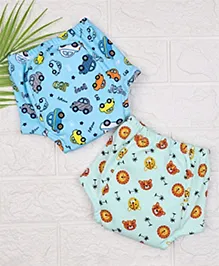 Moms Home Cotton Unisex Baby Padded Underwear -Lion & Car- (6-12M) Pack Of 2
