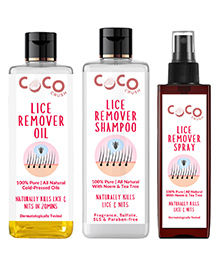 Coco Crush Natural Anti-Lice Treatment: Oil, 50 ml; Shampoo, 50 ml; & Hair Spray, 50 ml; Kills Lice, Eggs & Nits (150 ml)