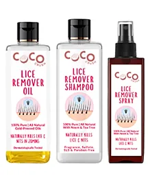 Coco Crush Natural Anti-Lice Treatment: Oil, 50 ml; Shampoo, 200 ml; & Hair Spray, 50 ml; Kills Lice, Eggs & Nits (300 ml)