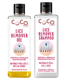 Coco Crush Ayurvedic Anti-Lice Combo: Oil, 50ml & Shampoo, 50ml | Kills Lice, Eggs & Nits
