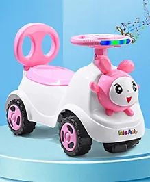 Baby Panda Deluxe Ride-On with LED Lights & Music and Under Seat Storage - Pink