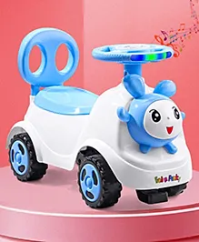 Baby Panda Deluxe Ride-On with LED Lights & Music and Under Seat Storage - Blue