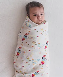 Tiber Taber Unisex Krishna Blessings Swaddle-White