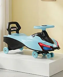 Smooth Ride Kids Swing Car With Light & Music - Blue