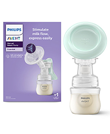 Philips Avent Soft & Gentle Single Manual Breast Pump, Easy Silicone Massage Cushion & Ergonomic handle
