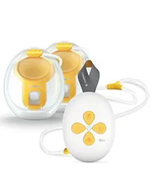 Medela Duo Hands-Free Wearable Electric Breast Pump With App Connectivity  - Yellow & White