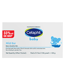 Cetaphil Baby Mild Cleansing Bar Pack of 4 - 100 g Each
