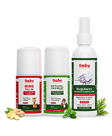 Babyorgano Baby Care Combo, Tummy Roll-On, Insect Repellent, Cold Relief 100 ml  & 40 ml each