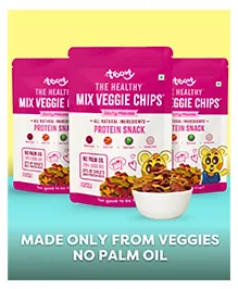 Troovy&nbsp;Healthy Snacks For Kids | Rainbow of Real Veggies Chips (beetroot, spinach and carrot) | Tasty & Protein Rich | No Junk | No Chemicals & Trans Fats | (Pack of 3, 70g per pack)