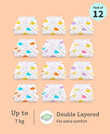SuperBottoms BASIC Langot 100% Pure Cotton Extra Soft & Breathable for 0-6 months Babies - Pack of 12 | Size L