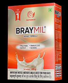 Braymil 1 Infant Formula -Stage -1 Bib Pack 400 Gm