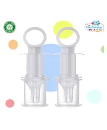 The Cheeky Kidzz Pack of 2  Multi-Functional Baby Smart Medicine Needle Feeder Squeeze Medicine Dropper Teethers BPA Free (MULTI-COLORS)
