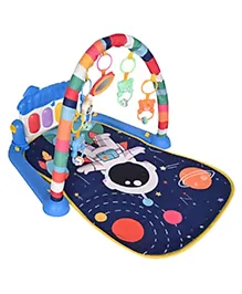 FUNVERSE Musical Keyboard Mat Piano | Baby Gym & Fitness Rack | Baby Play Mat | Fitness Rack with Hanging Rattles | Lights & Musical Keyboard | Gift for Babies & Kids | Space Design