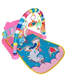 FUNVERSE Musical Keyboard Mat Piano | Baby Gym & Fitness Rack | Baby Play Mat | Fitness Rack with Hanging Rattles | Lights & Musical Keyboard | Gift for Babies & Kids | Unicorn Design
