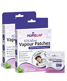 MumsLap 100% Natural  Cold Relief Nasal Decongestant Vapour Patches for children - 10 Patches
