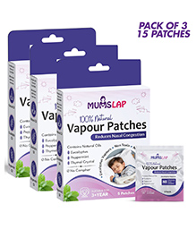 MumsLap 100% Natural Cold Relief Nasal Decongestant Vapour Patches for children - 15 Patches