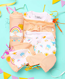 SuperBottoms Newborn Gift Set - 11 Pcs Clothing Hamper Gift Set for Newborn  - Peach