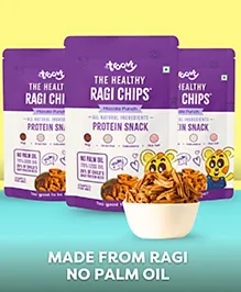 Troovy Healthy Snacks For Kids | Ragi Twist Chips | Tasty & Protein Rich | No Junk | No Chemicals & Trans Fats - (Pack of 3, 70g per pack)