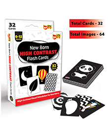 Little Berry High Contrast Flash Cards for New Born Baby  - 32 Black & White Cards