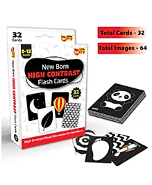 Little Berry High Contrast Flash Cards for New Born Baby  - 32 Black & White Cards